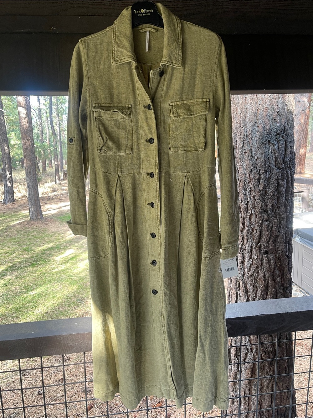 Free people new with tags khaki duster XS